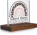 School Nurse Appreciation Gift Desk Sign, Leopard Rainbow Difference Maker Plaque, Thank You Office Decor for School Health Professionals PA074