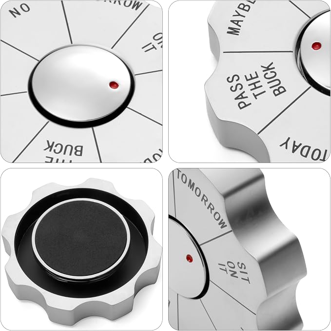 Natico Originals Rotating Decision Maker Paperweight, Fidget Spinner, Executive Gift, Desktop Organizer Trinket (60-2622)