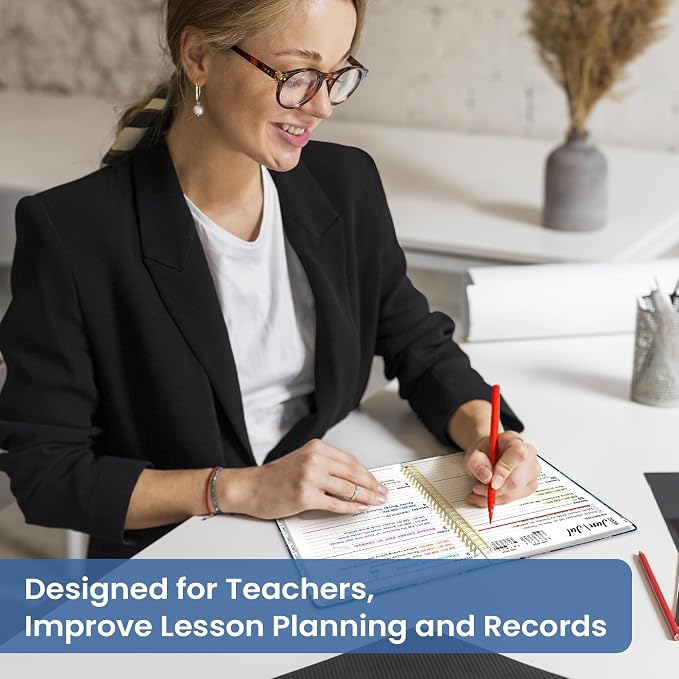 Taja Planner 2026-2027, Jul 2026-Jun 2027 Monthly & Weekly Calendar Planner | 6.3" x 8.5", Hardcover Academic Calendar, Teacher Student Agenda Book with Tabs, School Office Supplies, Midnight Cranes
