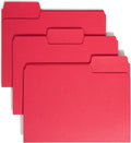 Smead SuperTab File Folder, Oversized 1/3-Cut Tab, Letter Size, Red, 100 per Box (11983), Pack of 1