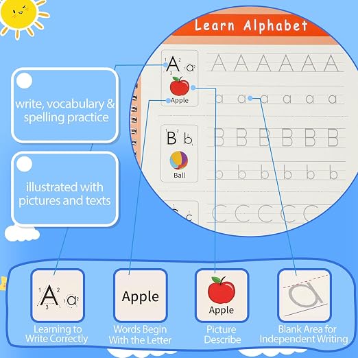 Magic Grooved Handwriting Practice Book for Kids Ages 3–8