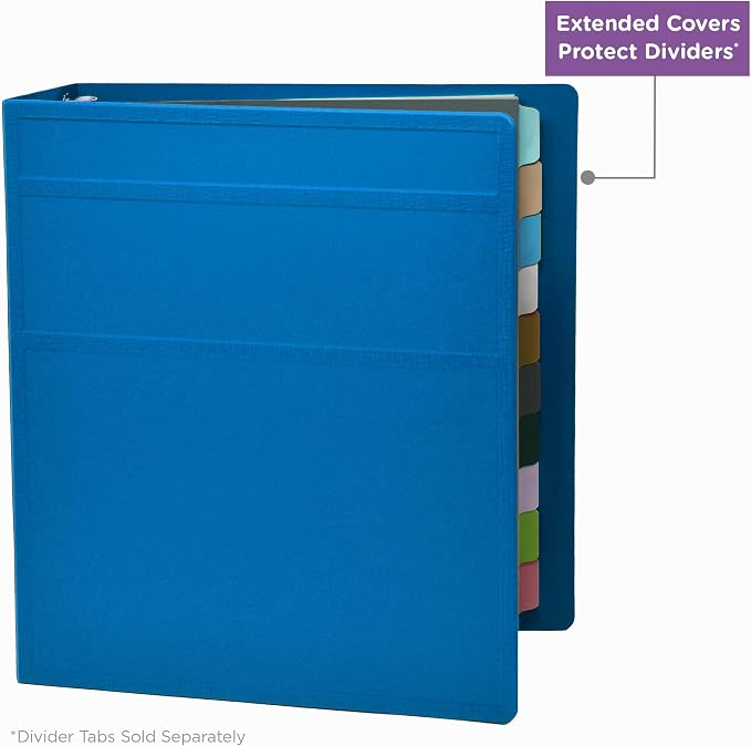 Carstens 2-Inch Heavy Duty 3-Ring Binder - Side Opening, Pool Blue, Durable Plastic, Precision No-Gap Rings, Waterproof Covers, No Pockets, Holds 300 US Letter Sheets, BPA-Free, Made in USA (5828-3R)