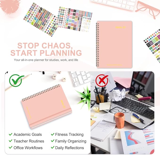 Planner 2026-2027, Weekly and Monthly Academic Year Calendar Planner, July 2026 - June 2027, Daily Agenda Book for Office School Supplies, A5(6.3'' x 8.5'')