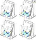 4 Packs Acrylic Business Cards Holders for Desk, Vertical Clear Busines Name Card Display Stand, Desk Accessory Business Name Card Organizer (Vertical, 1-Slot)