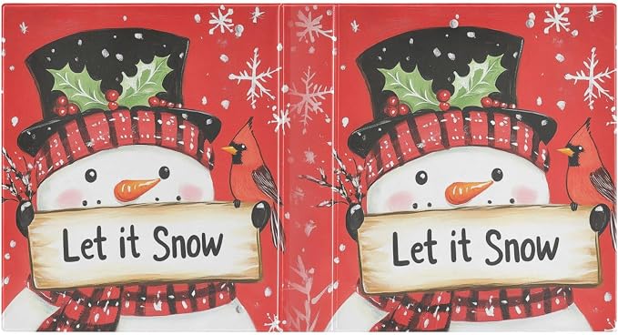 Funny Red Christmas Snowman Bird 3 Ring Binder 1.5" Decorative D-Ring Binder with Clipboard&3 Clear Pockets, Holds 200 Sheets A4 Size Paper Waterproof Binders for School Home Office