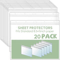 Sinload 20 Pcs Heavy Duty Sheet Protector 8.5 x 11 Inch Job Ticket Holder Waterproof Resealable Zip Page Wall Sign Holder Clear Dry Erase Document Sleeve Magazine Protector Horizontal(12.4 x 9.8 Inch)