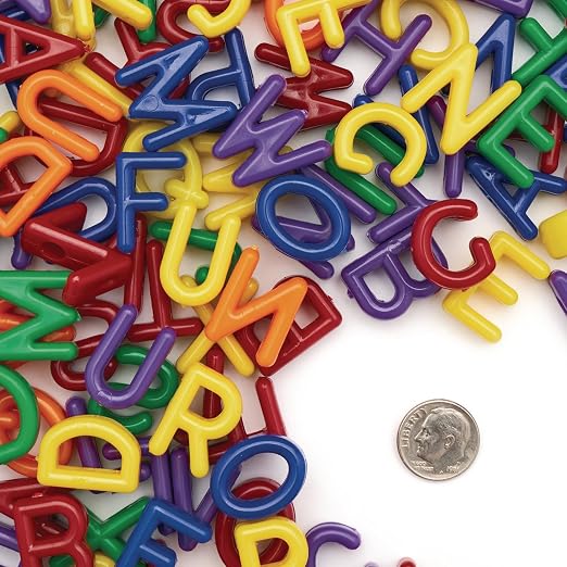 Colorations Big Letter Beads, Plastic, 300 Pieces, Language, Arts & Crafts | Ages 5+, Kindergarten+, For Kids, Stringing, Teachers, Motor Skills, Multi Color