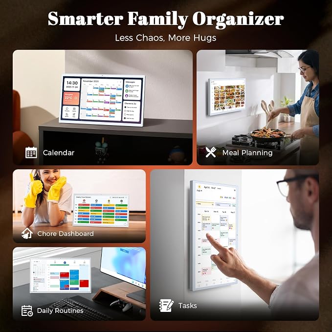 24 Inch Touchscreen Digital Calendar, Wall Planner, Desktop Smart Electronic Calendar, 8GB+128GB Android OS, Supports Google Play Apps, Office Desk Assistant & Family Schedules, Wall/Desk Stand