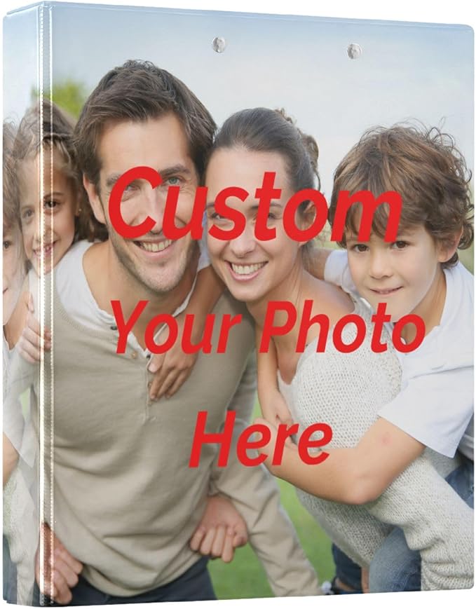 Custom Binder Personalized with Phone 3 Ring Binder 1.5 inch Binders Three Ring Binders with Clipboard Fit 8.5'' x 11'' Paper 3 Interior PVC Clear Pockets for Office Supplies