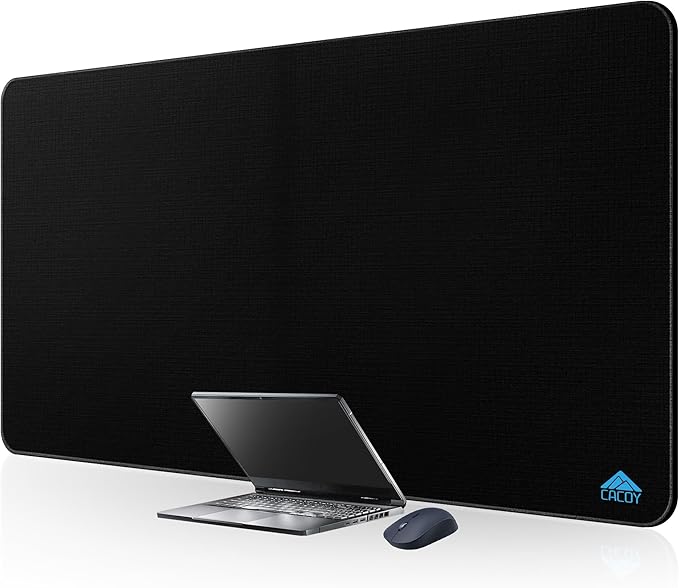 Cacoy 63"x31.5" Super Large Gaming Mouse Pad, Huge Computer Desk Mat, Black | Oversized Giant Non-Slip Rubber Base Full Desk Keyboard Mouse Mat Premium Textured Surface Anti-Fray Stitched Edges for Gamer