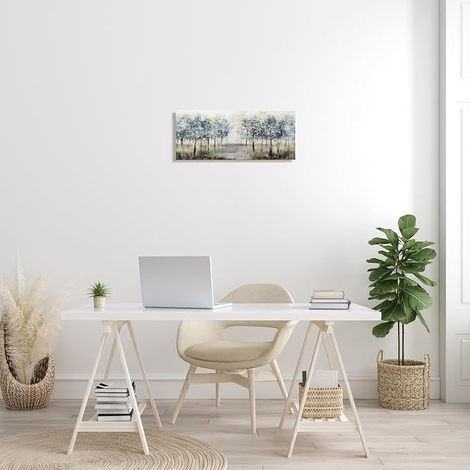 Modern Tree Grove Landscape, 10 x 24 Inch Canvas Wall Art | Stupell Industries · By Nina Blue · Ready to hang · Nature inspired decor for living room or office · Made in USA