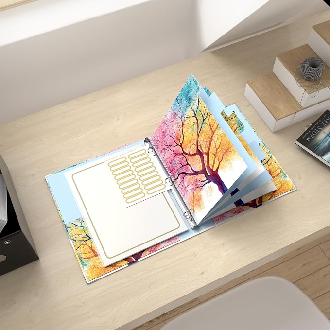 Rouidr 3 Ring Binder with clipboard, 1 inch 8.5 x 11 in Letter Size View Binders Organizer with Dividers Tabs & Clear Sleeves, School Supplies, Office Supplies