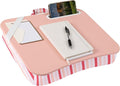 LAPGEAR Designer Lap Desk – Pink Stripes, Fits 15.6" Laptops