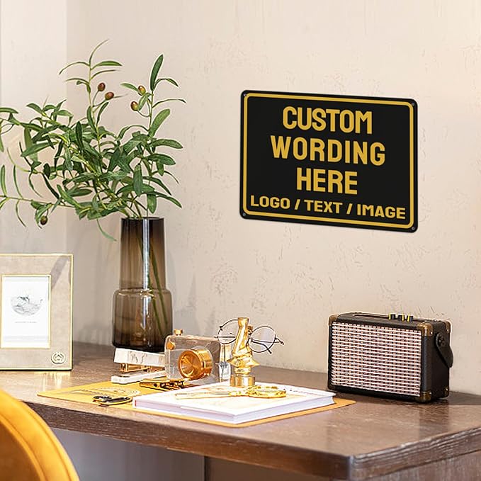 Custom Sign Bulk Personalized Metal Signs For Outdoor Indoor Business Home Store Office Yard Street Lawn Make Your Own Customized Signs With Your Logo Text Photo, 8x12inch,