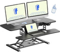 FLEXISPOT 40" Electric Standing Desk Converter, Height Adjustable Riser, Sit to Stand Monitor and Laptop Workstation with Wide Keyboard Tray, Black