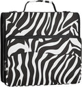 Zebra Print Black White 3 Ring Binder Bag 1.5 inch Binder Organizer with Zipper Shoulder Strap 500 Sheet Documents Storage for School Office