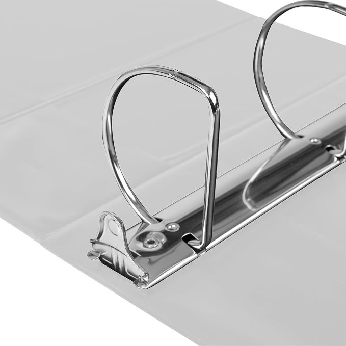 6 Pack White 3-Ring Binders, 3", Slant D-Ring, Durable, EPI Premium, Heavy Duty, Holds 600 Sheets, Clear View Presentation, Non-Stick, 2 Inside Pockets, Organizer for School, Home Office