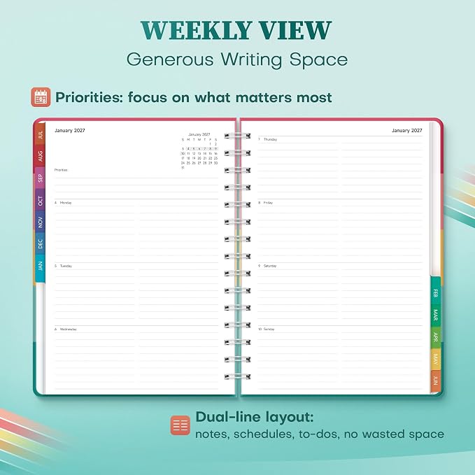 Planner 2026-2027 Weekly & Monthly Academic Planner, 6" x 8.3"