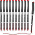 Shuttle Art Rollerball Pens, 10 Pack Red Liquid Ink Pens, 0.5mm Extra Fine Point, Quick Drying for Writing Journaling Taking Notes School Office
