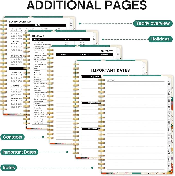 Academic Planner 2026-2027, Jul 2026-Jun 2027 Monthly & Weekly Planner