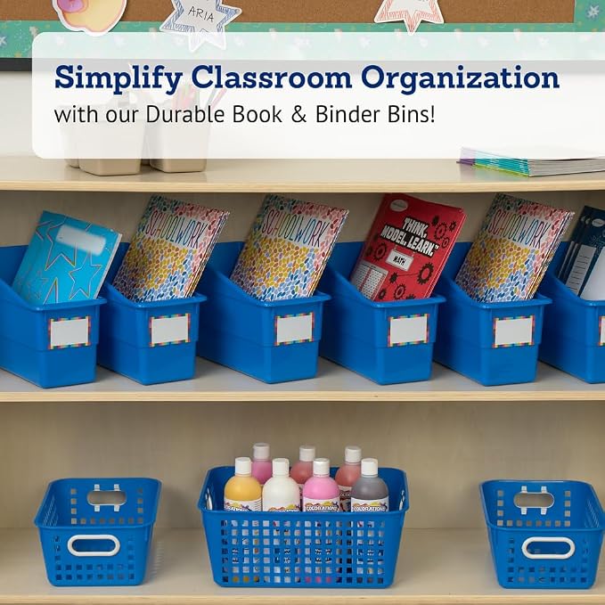 Really Good Stuff Durable Book & Binder Holders - 6 Pack – Blue