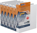QuickFit View Binder, 3-Ring Binder for School or Office, D Ring, White, 6 Pack, 1.5 Inch | Heavy-duty binder, fits 8.5" x 11" paper, white, customizable cover, made in Canada, ideal for school or office use