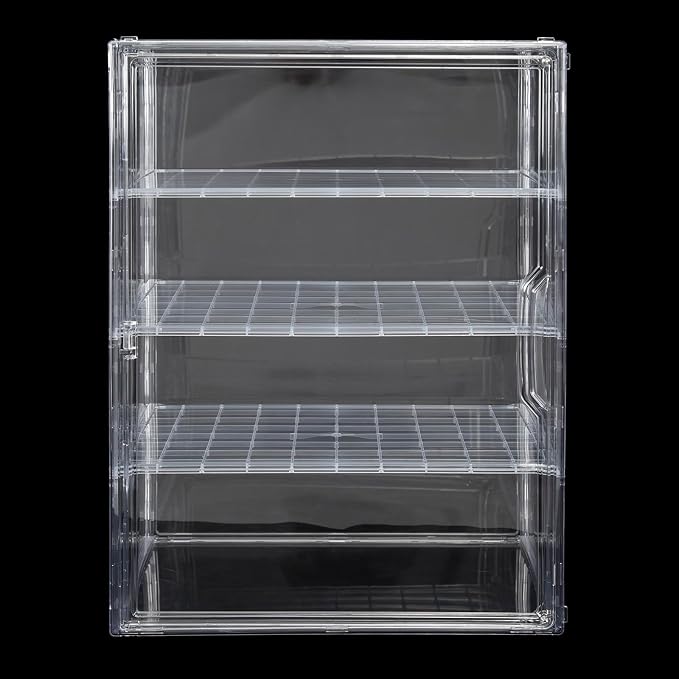 4-Tier Transparent Storage Organizer,11.81x9.84x15.75 inches | Clear Acrylic Display Case, Dustproof Protection for Figures and Collectibles,Magnetic Door