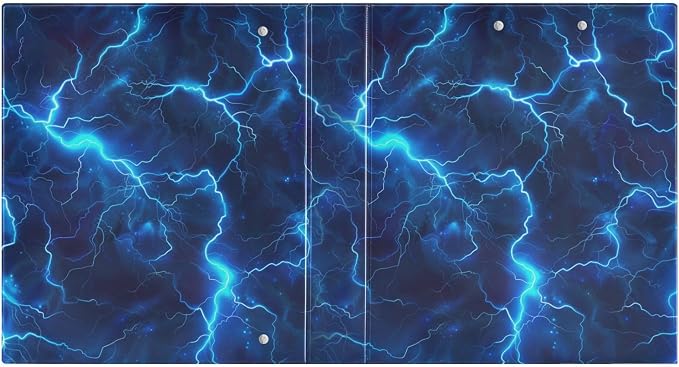 Blue Lightning Binder 1.5 Inch Binder with Clipboard&Pockets, Hardcover Binders 3 Ring, Navy Blue Lightning Heavy Duty Large File Folder for Office School Supplies - Holds 200 Sheets