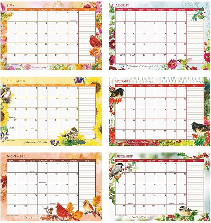 Current 2026-2027 Year of Birds Desk Calendar Pad, 11-Inch x 16-1/4-Inch Size, Large 24-Month Bookstore-Quality Calendars for Kitchen & Office