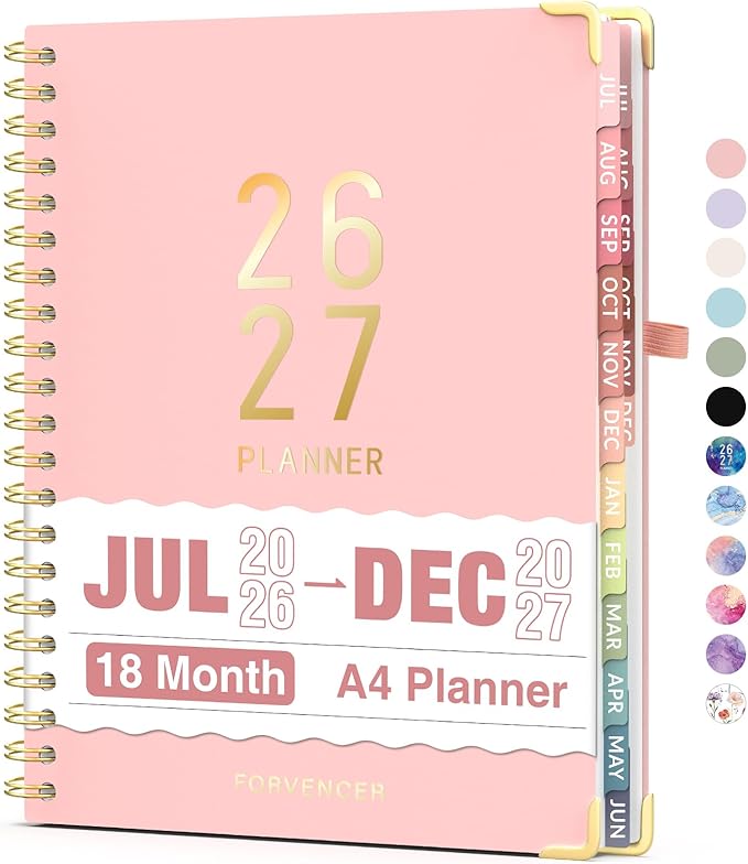 Jul 2026 - Dec 2027 Planner, Forvencer 18 Month Planner 2026-2027, 8.5"x11"