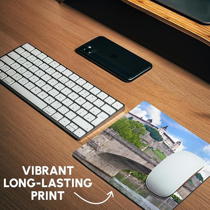 3D Rose "Bridge Marienberg Fortress Wurzburg GermanyEu10 Mgl0185Miva Stock" Matte Finish Mouse Pad - 8 x 8" - mp_137256_1
