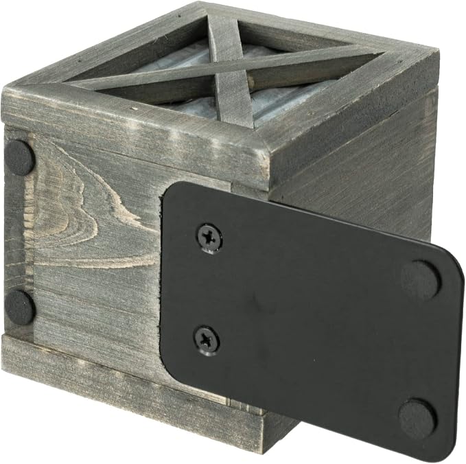 MyGift Gray Wood Bookends with Pen Holder, Galvanized Metal Accent | Integrated storage compartments organize writing utensils and office supplies while supporting books on desks, shelves