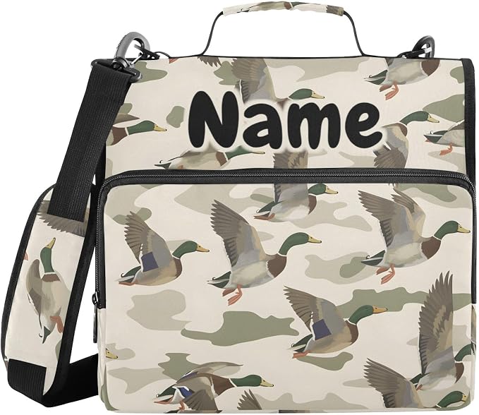 Custom Wild Duck Background 3 Ring Binder Bag 1.5 inch Personalized Name Binder Organizer 500 Sheet Documents Storage for School Office