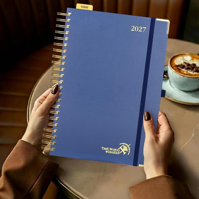 POPRUN 2027 Daily Planner One Page Per Day, Large 8.5" x 12" Calendar Book