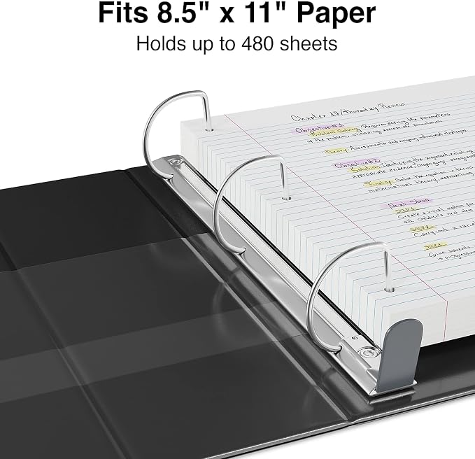 Staples Heavy‑Duty 2‑Inch 3‑Ring View Binder, Durable Binder for Office & School Storage, Black