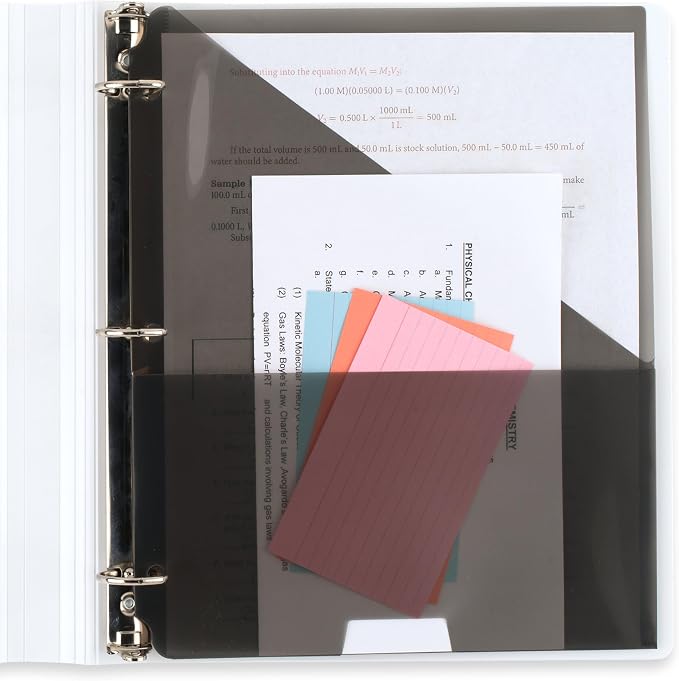 Five Star 3-Ring Binder + Study App, 6 Pack, 1.5 Inch Binder with D Rings and Customizable Clear View Cover, 375 Sheet Capacity, White (261460B-ECM)