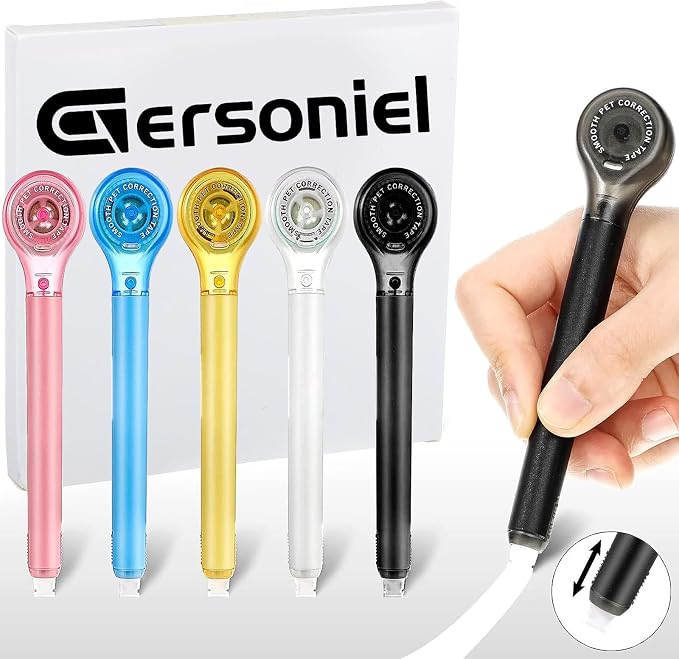 Gersoniel 10 Pack Correction Tape Pen for School Office,Bright Color
