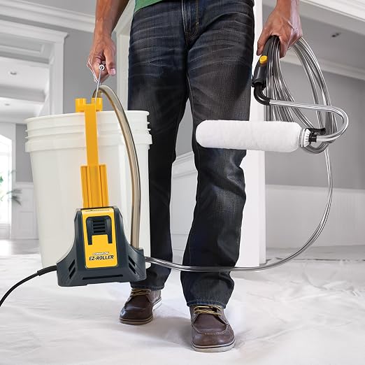 Wagner Spraytech PowerFlow EZ Multi-Room Direct-Feed Electric Paint Roller | Direct-feed electric roller supplies paint continuously for large walls and multi-room painting projects.