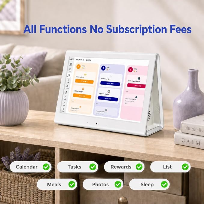 2026 New Upgraded Smart Digital Calendar, Family Planner No Subscription | Wall Planner WiFi Sync Color-Coded Family Schedule, Chore Chart & Meal Plan, HD Interactive Touchscreen Smart Calendar