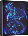 3 Ring Binder Dragon Blue Black 1.5" Round Ring Binders View Binder with 200 Sheet for Kids School Supplies Women Men Office, 1 Pack