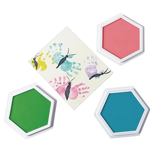 Colorations Jumbo Large Washable Stamp Pads for Kids, Rubber Stamps, 6 x 7" | Ages 2+, Non-Toxic, Arts & Crafts, Teachers, Handprints, 6 Colors, DIY, Craft Ink Pad for Stamps, Scrapbooking