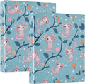 Cute Pink Axolotl Round Ring Binders 1.5 Inch Aquatic Plant Amphibian Blue 3 Ring Clipboard Binder for Office School Work Supplies File Folder 200 Sheet Capacity 2 Pieces