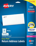 Avery Printable Return Address Labels, Sure Feed Technology, 2/3" x 1-3/4", White, 1,500 Blank Mailing Labels (05195)