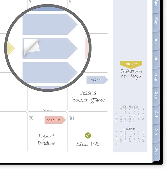 Mead Cambridge 2027 Planner, Weekly & Monthly, 8.5" x 11", Cherrywood Lane, Black Botanicals (CL22-905-27)