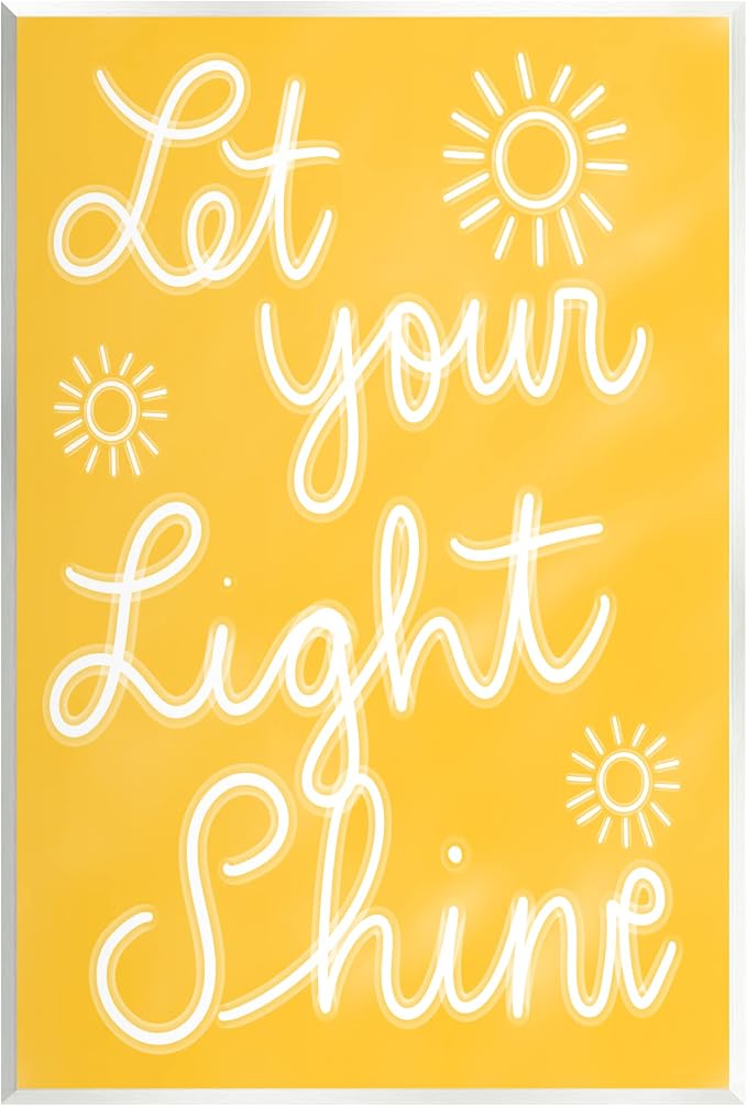 Inspirational Yellow Phrase, 13 x 19 Inch Mounted Print on Wall Plaque | Stupell Industries · By Ashley Singleton · Ready to hang · Great for kids rooms and offices · Made in USA
