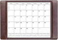 Chocolate Brown Leather Desk Pad w/Calendar, 25.5 x 17.25
