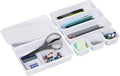Mind Reader 8-Pc Drawer Organizer, Desk Organizer, Interlocking, Storage, Kitchen, Office, White