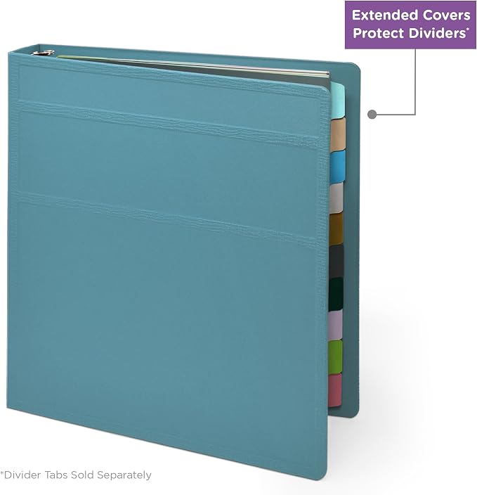 Carstens 1.5-Inch Heavy Duty 3-Ring Binder - Side Opening, Powder Blue, Durable Plastic, No-Gap Rings, Waterproof Cover, No Pockets, Holds 250 Letter Sheets, BPA-Free, Made in USA (2022-3R) Case of 20