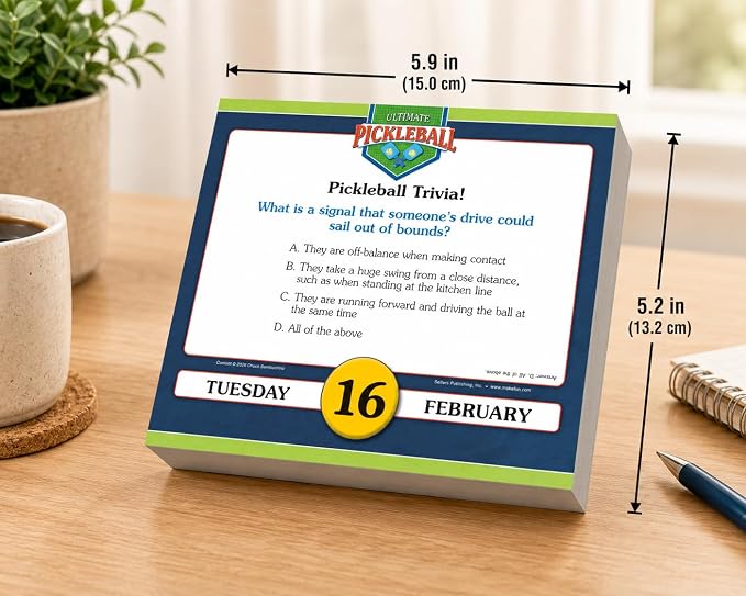 Ultimate Pickleball 2027 Daily Desk Calendar: Boxed Page-a-Day Sports Trivia Calendar with Day-to-Day Tips, Techniques & Fun Facts for Pickleball Players