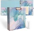 EYROZILL 3 Ring Binders 2 Inch with 5-Tab Dividers for Letter-Size 11" x 8.5" .Three Ring Binder with clipboard and File Folder Labels for School Class Office Supplies, Green Marble